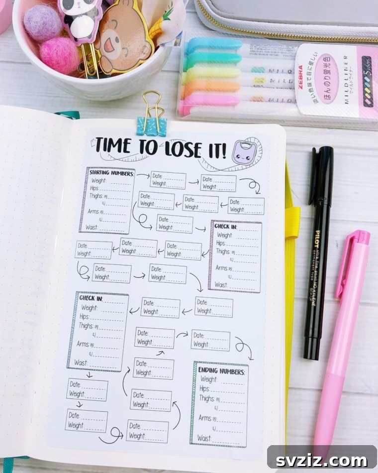 Bullet Journal Your Way to Weight Loss 20 Spreads 3 Time to Lose It