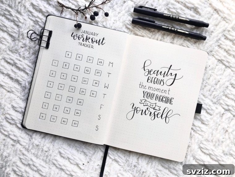 Bullet Journal Your Way to Weight Loss 20 Spreads 9 workout tracker
