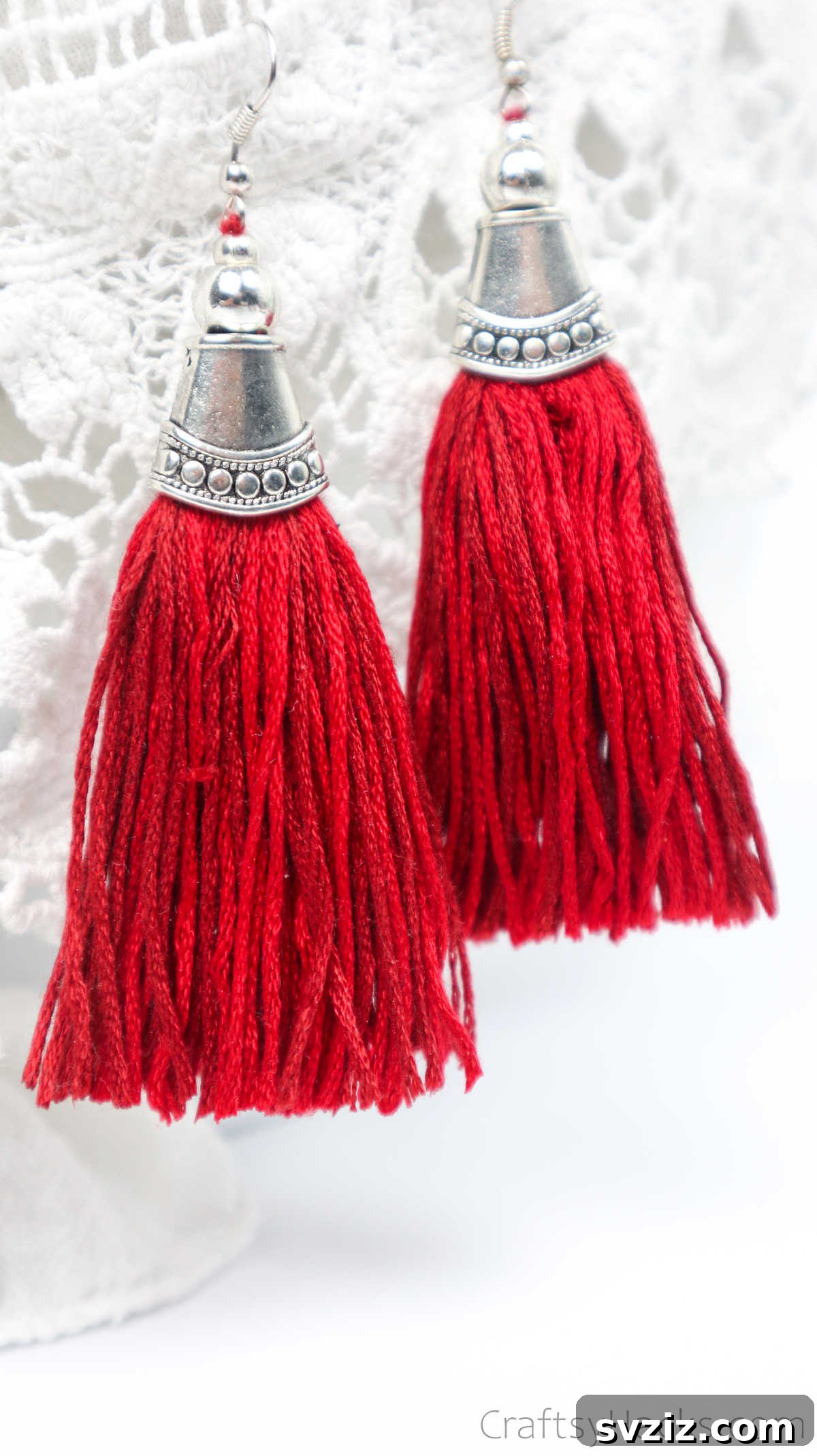 Craft Your Own Trendy Tassel Earrings 2 red tassel earrings