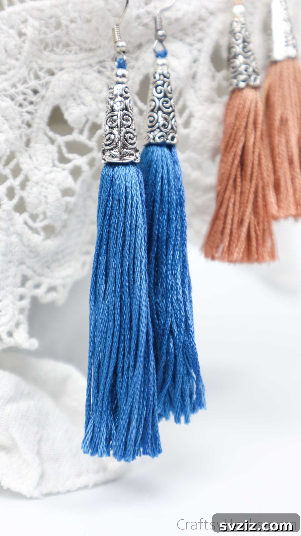 Craft Your Own Trendy Tassel Earrings 3 blue tassel earings