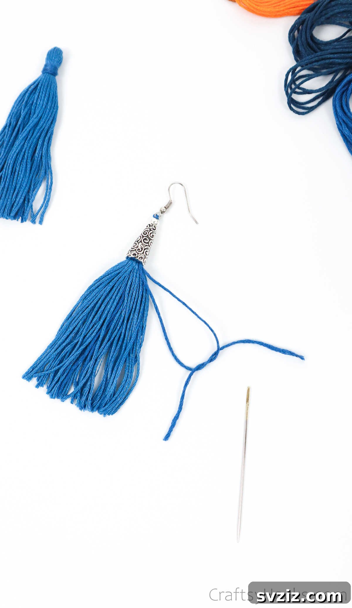 Craft Your Own Trendy Tassel Earrings 38 tying thread