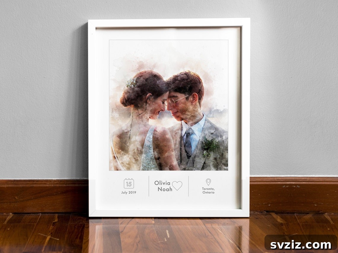 31 Inspired Wedding Gift Ideas 5 Custom Couple Portrait