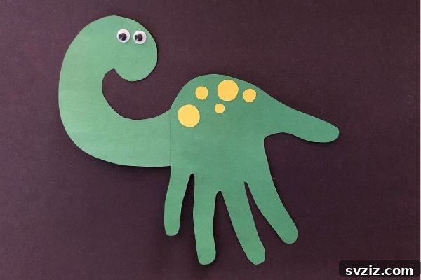 Creative Handprint Projects for Kids 11 Dinosaur Handprint Craft