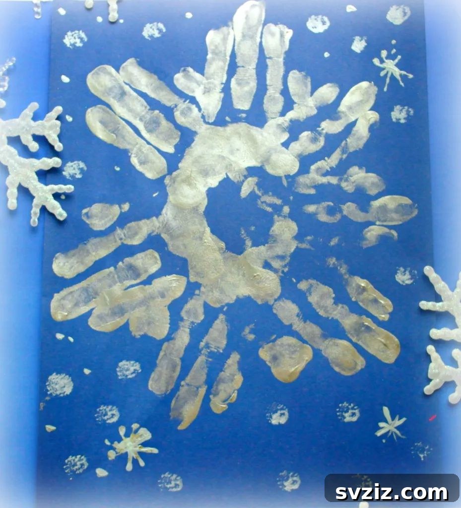 Creative Handprint Projects for Kids 21 Snowflake Handprint Craft