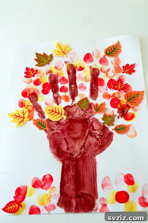 Creative Handprint Projects for Kids 26 Autumn Tree Handprint Craft