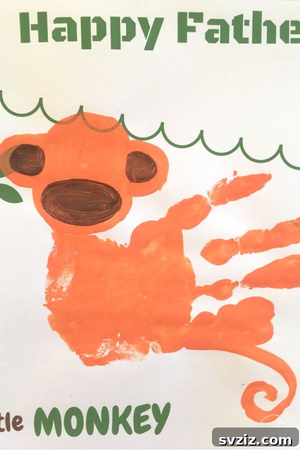 Creative Handprint Projects for Kids 29 Cute Monkey Keepsake