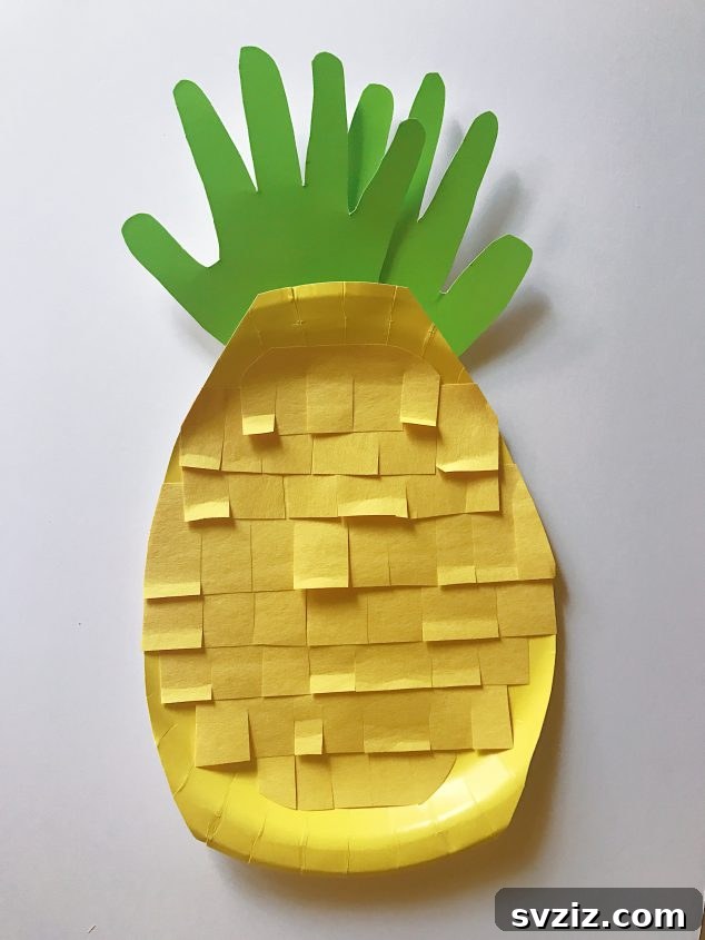 Creative Handprint Projects for Kids 31 Pineapple Summer Craft