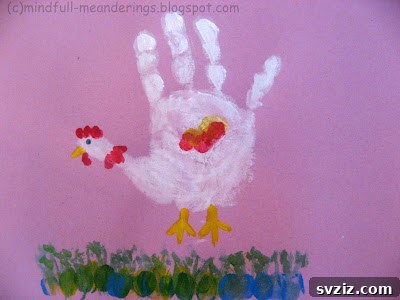 Creative Handprint Projects for Kids 32 Chicken Handprint Craft