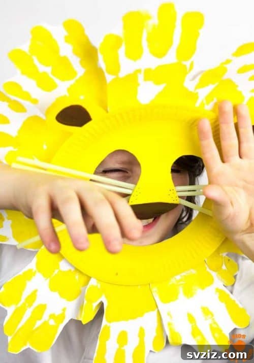 Creative Handprint Projects for Kids 33 Lion Mask Handprint Craft