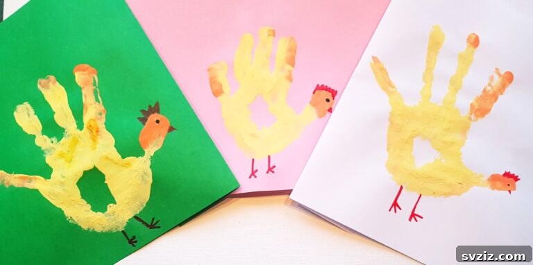 Creative Handprint Projects for Kids 37 Handprint Chicken Craft