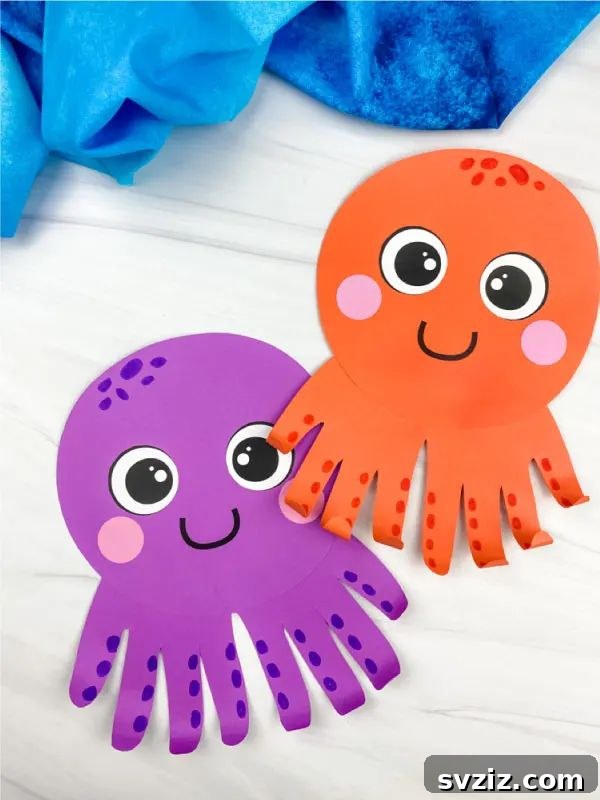 Creative Handprint Projects for Kids 9 Octopus Handprint Craft