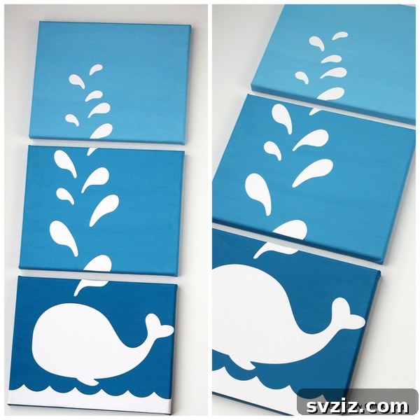 Kickstart Your Art: 61 Easy Canvas Painting Projects 28 Whale