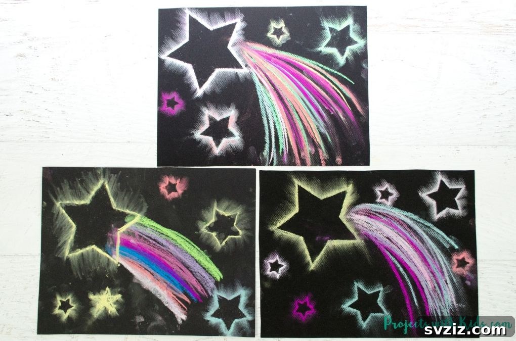 Kickstart Your Art: 61 Easy Canvas Painting Projects 34 Shooting Star