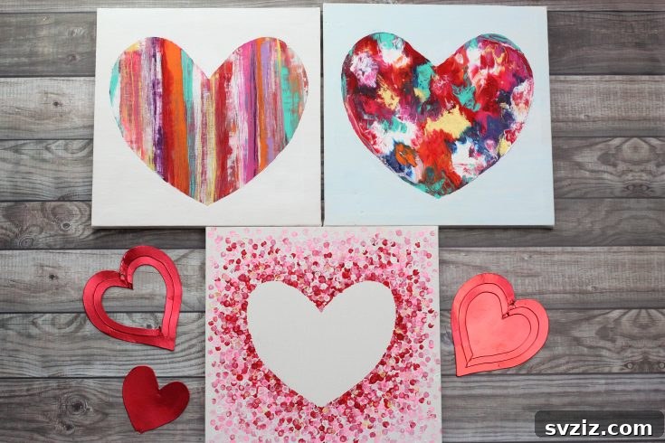 Kickstart Your Art: 61 Easy Canvas Painting Projects 35 Hearts
