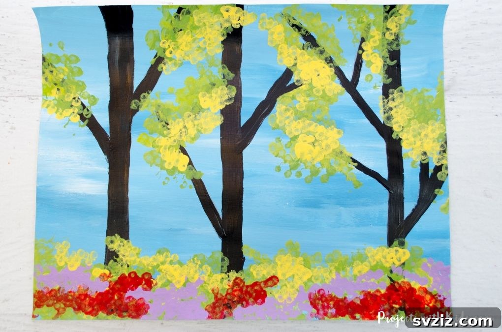 Kickstart Your Art: 61 Easy Canvas Painting Projects 40 Spring Trees