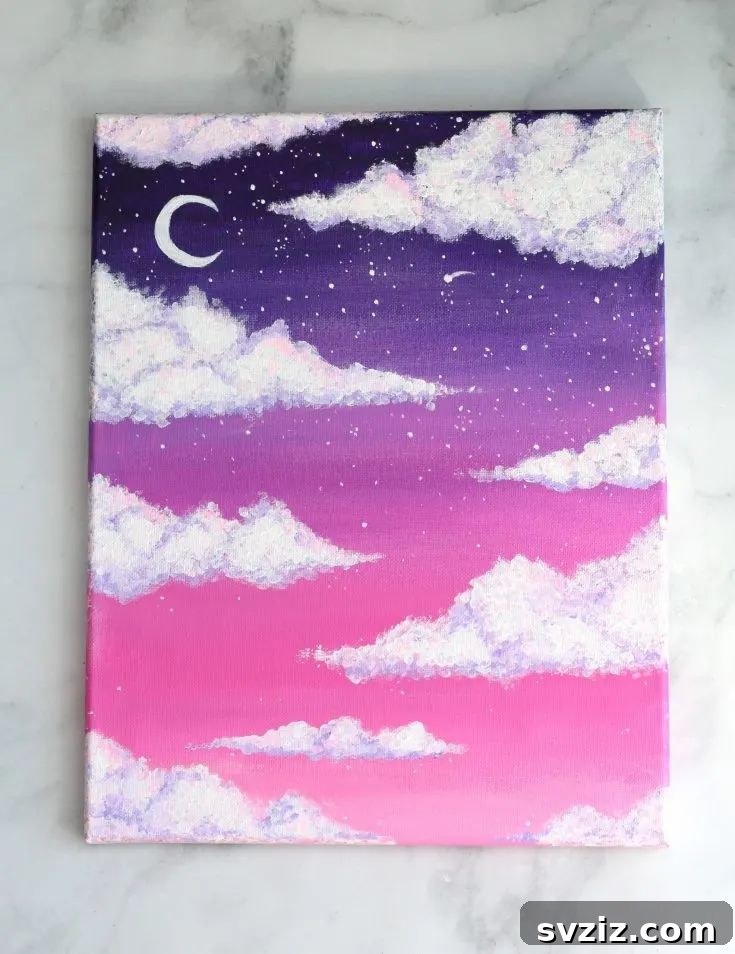 Kickstart Your Art: 61 Easy Canvas Painting Projects 44 Cloud