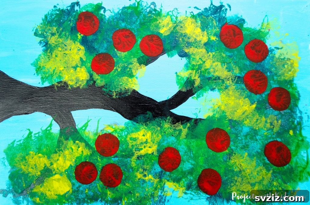 Kickstart Your Art: 61 Easy Canvas Painting Projects 45 Apple Tree