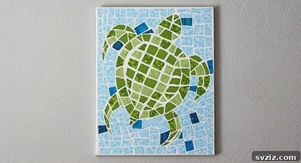 Kickstart Your Art: 61 Easy Canvas Painting Projects 52 Mosaic Turtle