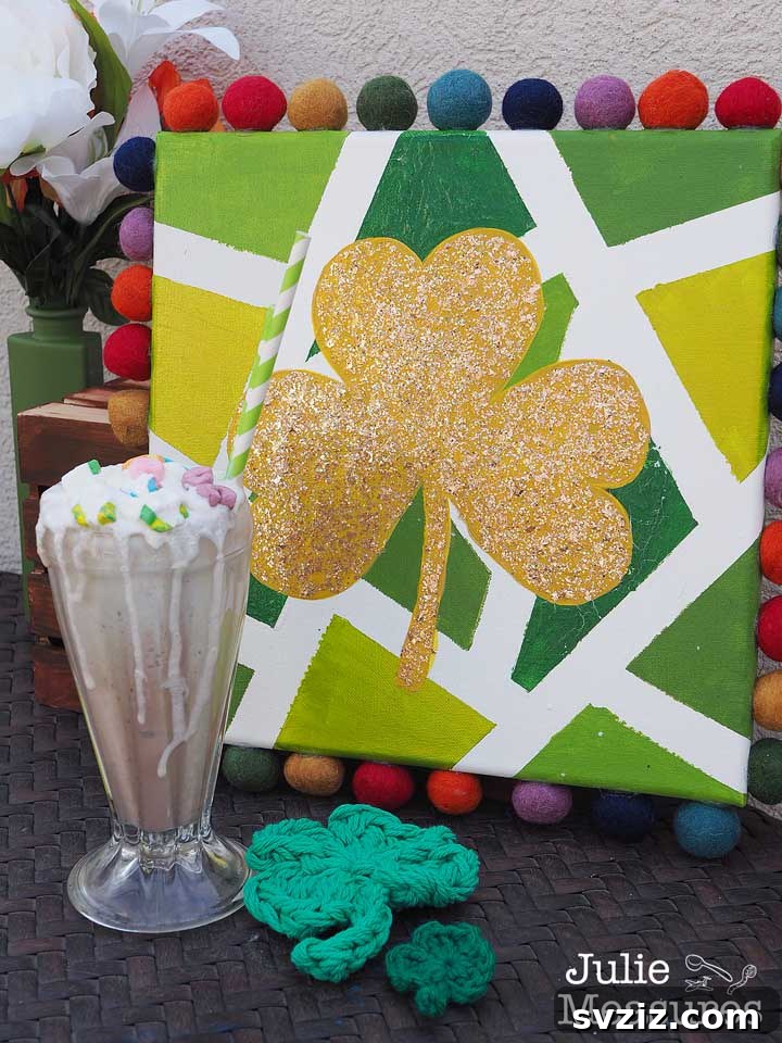 Kickstart Your Art: 61 Easy Canvas Painting Projects 60 Shamrock Clover Painting