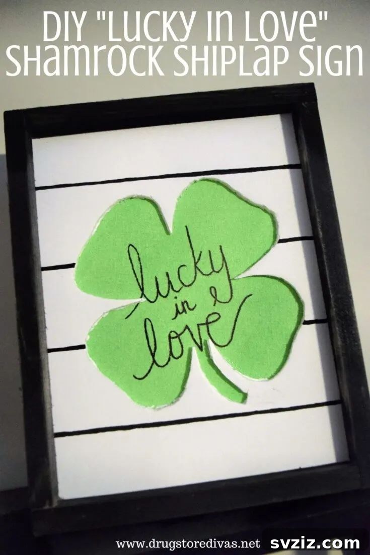 Kickstart Your Art: 61 Easy Canvas Painting Projects 7 Shamrock Shiplap Sign
