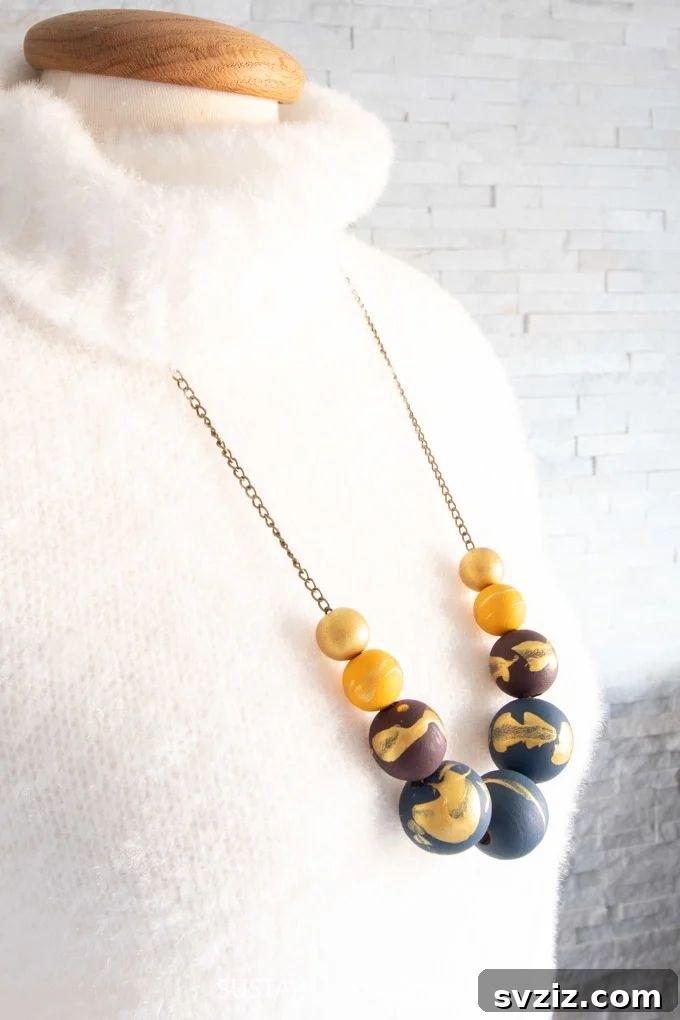 41 Easy DIY Necklace Projects 15 Painted Wood Bead