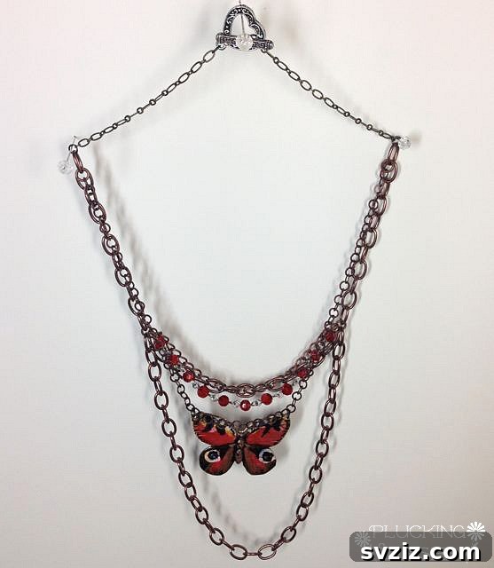 41 Easy DIY Necklace Projects 29 Butterfly Necklace with Vintaj