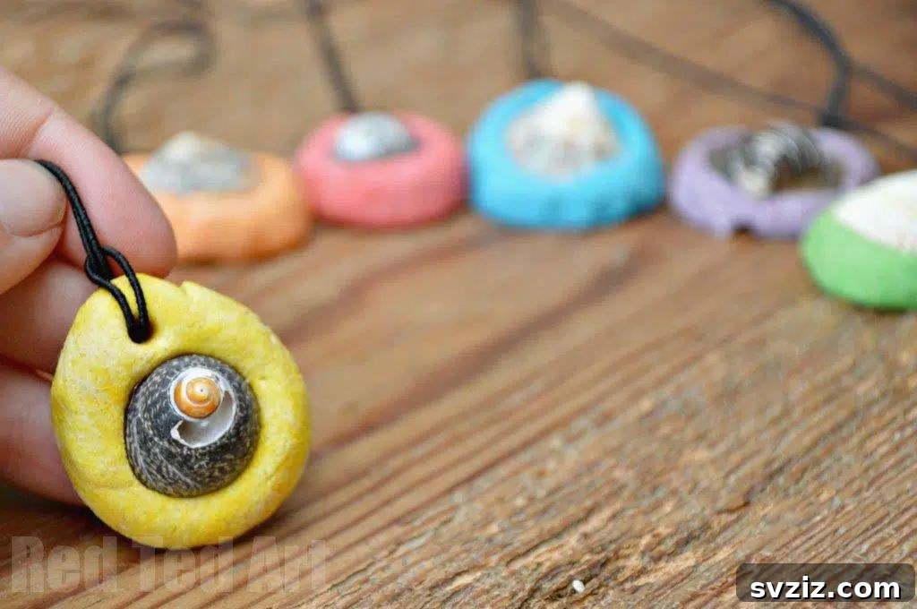 41 Easy DIY Necklace Projects 32 Salt Dough Shell Pendants
