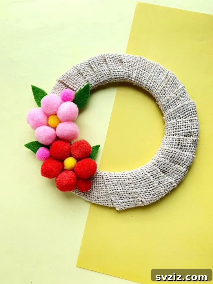 51 Creative Pom-Pom Projects 13 Mother’s Day Wreath