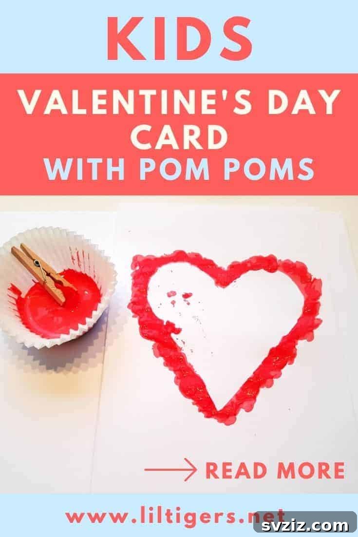 51 Creative Pom-Pom Projects 19 Valentine’s Day Card