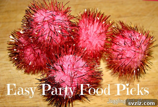 51 Creative Pom-Pom Projects 27 Party Food Picks