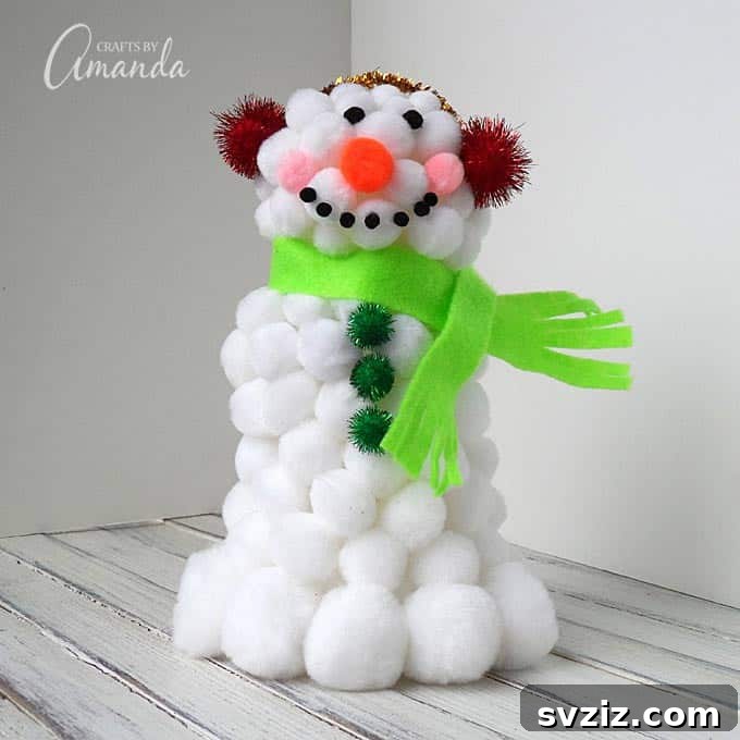 51 Creative Pom-Pom Projects 28 Snowman