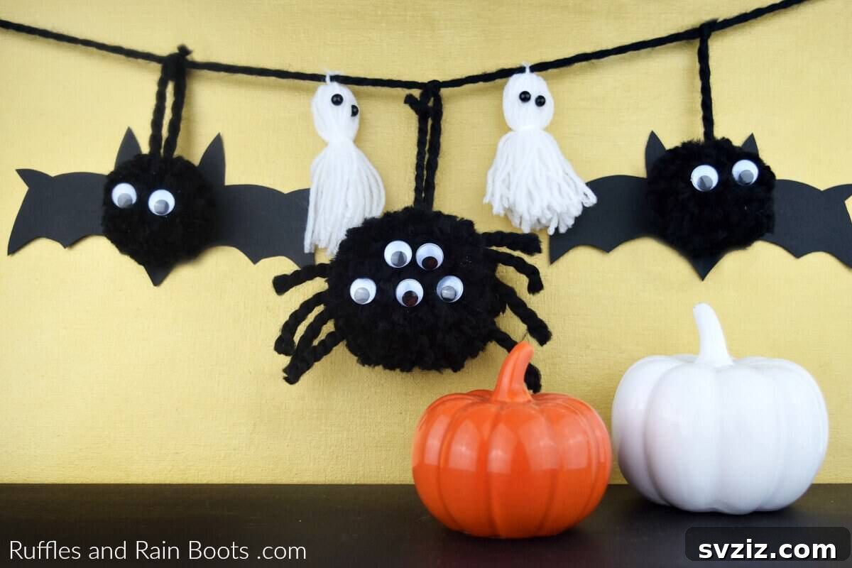 51 Creative Pom-Pom Projects 49 Halloween Banner