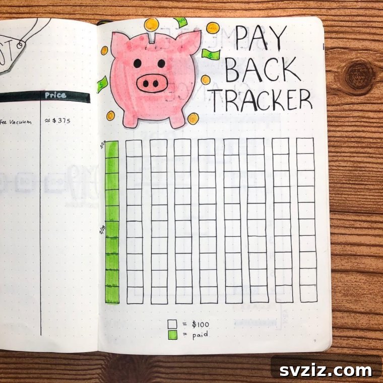Pay Back Tracker Bullet Journal