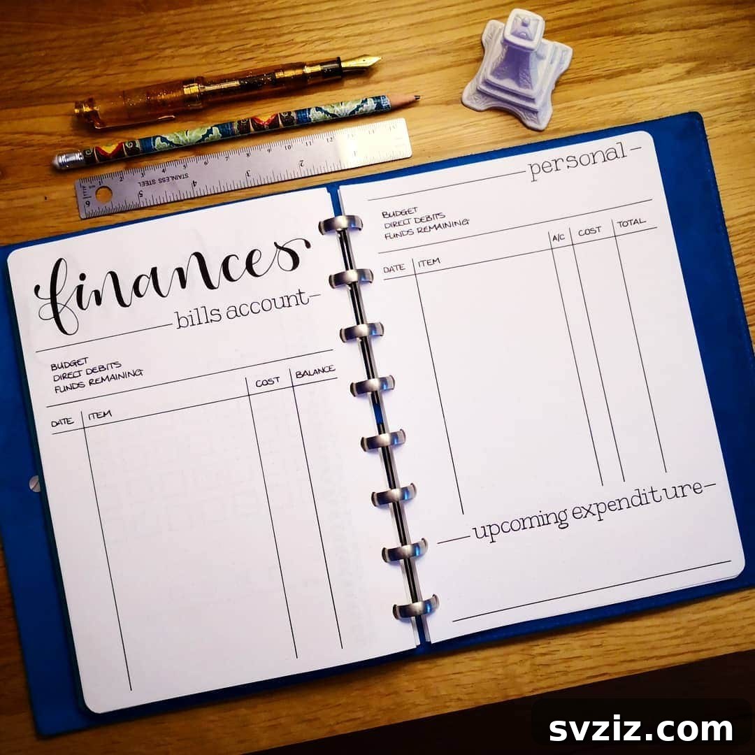 Finance Bills Account Minimalist Journal