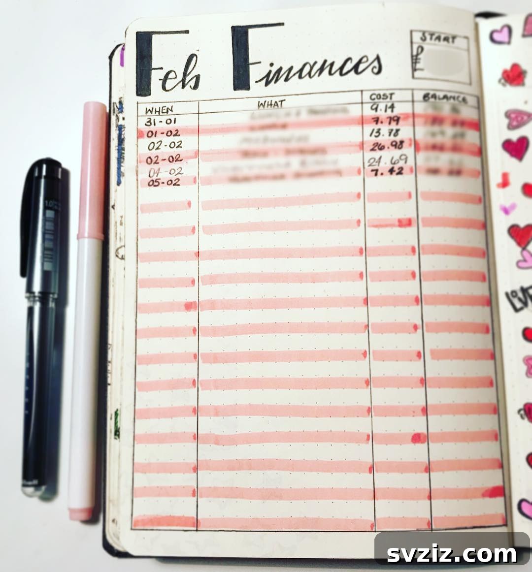Your Finances Balance Tracker Bullet Journal