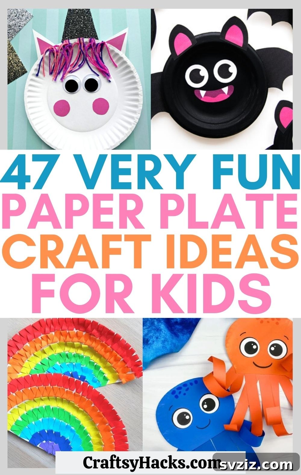 Crafting Smiles: Paper Plate Fun for Kids 2 Diverse collection of colorful and creative paper plate crafts for kids, including animals, flowers, and holiday themes.
