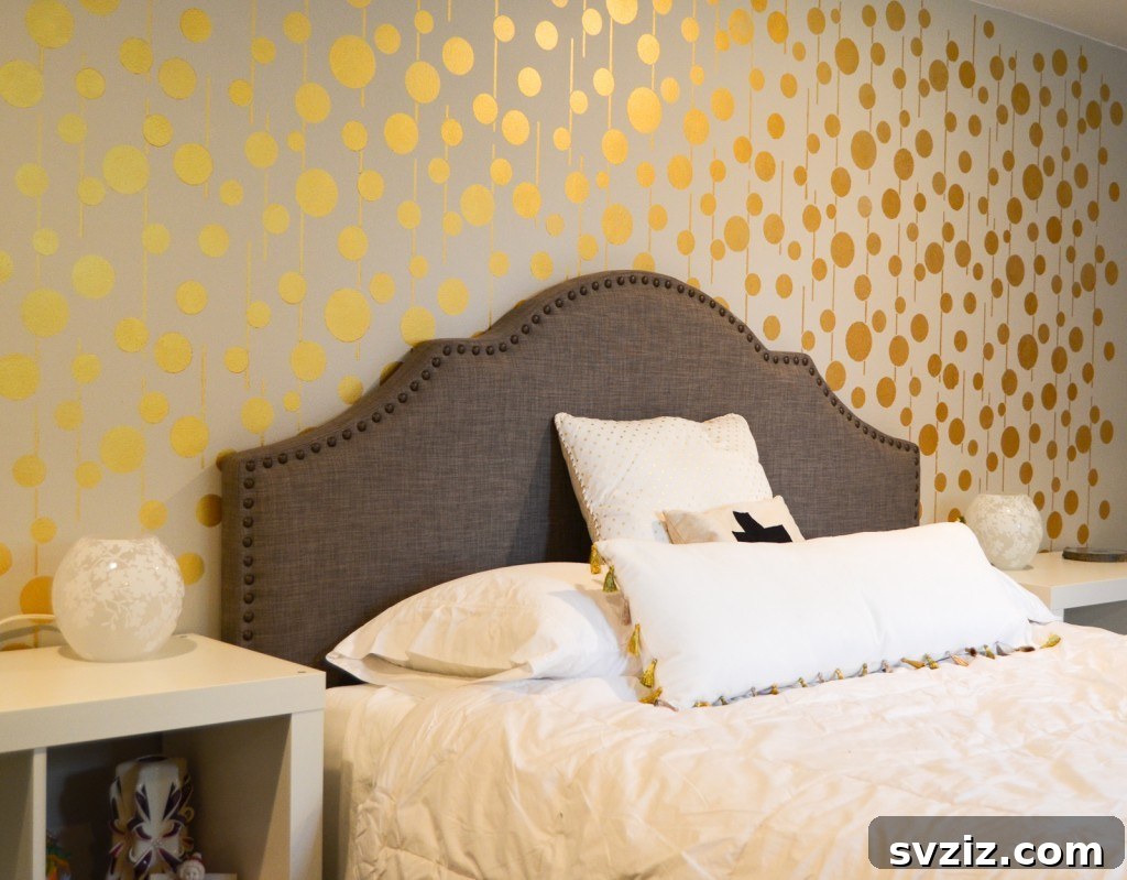 Golden Stenciled Wall