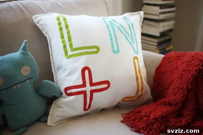 Painted Pillow with Initials
