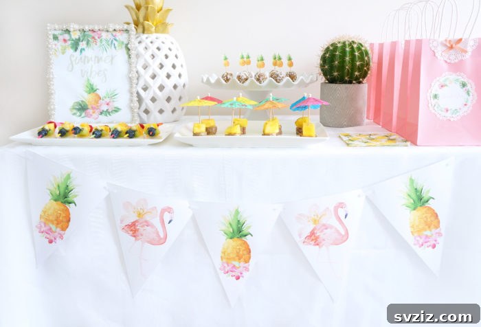 Effortless Elegance: 51 DIY Party Decor Ideas 30 Free Printable Tropical Party Banner