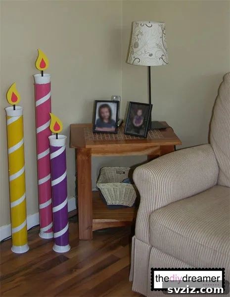 Effortless Elegance: 51 DIY Party Decor Ideas 38 Homemade Giant Birthday Candles as Props