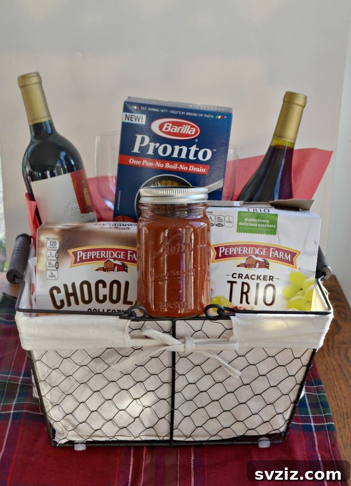 51 Heartfelt DIY Gifts for Their New Beginning 12 Curated Hostess Gift Basket with gourmet items