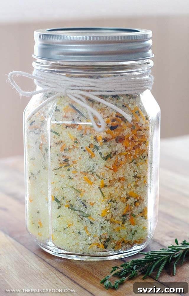 51 Heartfelt DIY Gifts for Their New Beginning 16 Homemade Rosemary Orange Thyme Flavored Herb Salt
