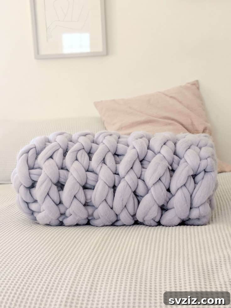51 Heartfelt DIY Gifts for Their New Beginning 35 Hand-knitted Chunky Knit Blanket for ultimate comfort
