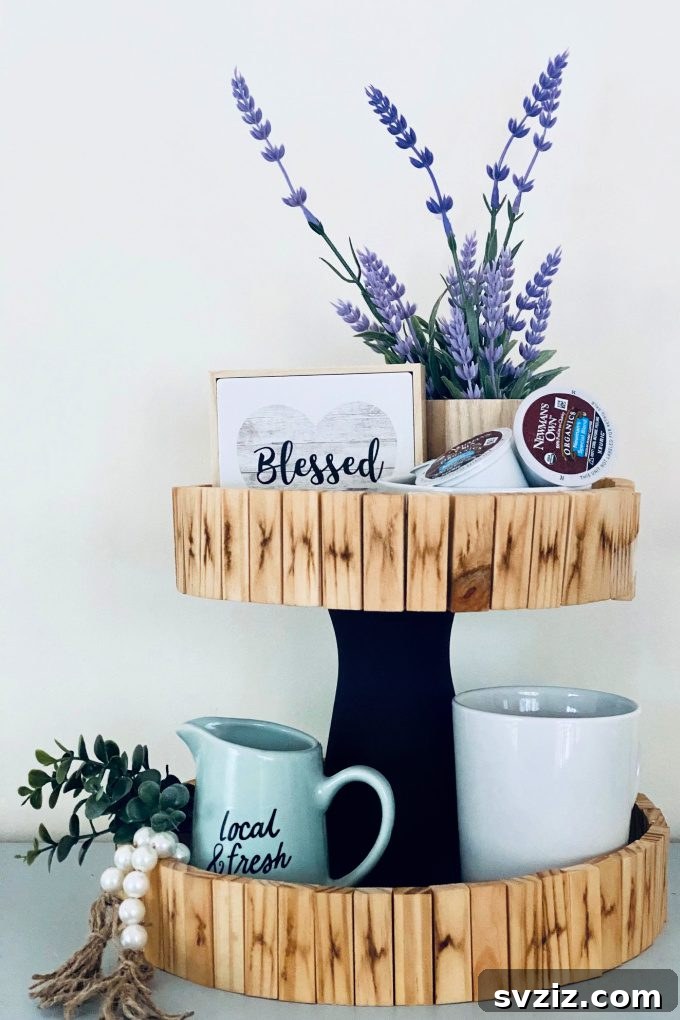 51 Heartfelt DIY Gifts for Their New Beginning 42 Handcrafted Wood Tiered Tray for decor or organization