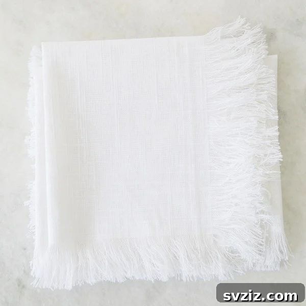 51 Heartfelt DIY Gifts for Their New Beginning 48 DIY Fringe Linen Napkins for a rustic elegant touch