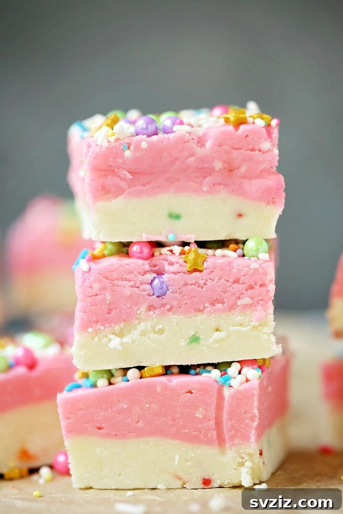 Unicorn Cake Batter Fudge