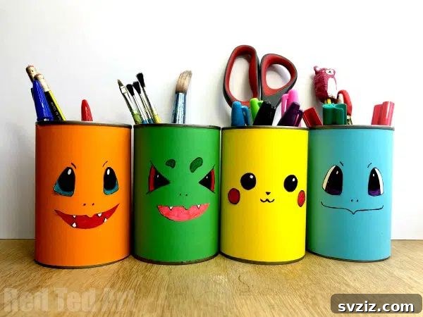 Unlock Your Productivity: Clever DIY Desk Organization 33 Pokemon Stationary Holder