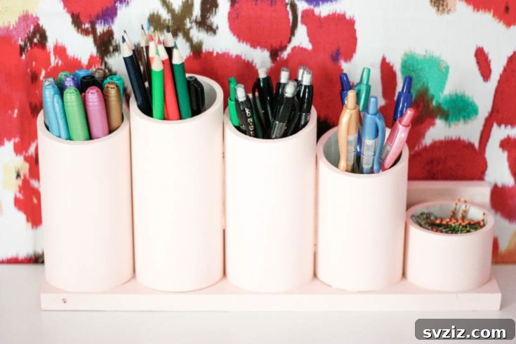 Unlock Your Productivity: Clever DIY Desk Organization 34 PVC Pen Organizer
