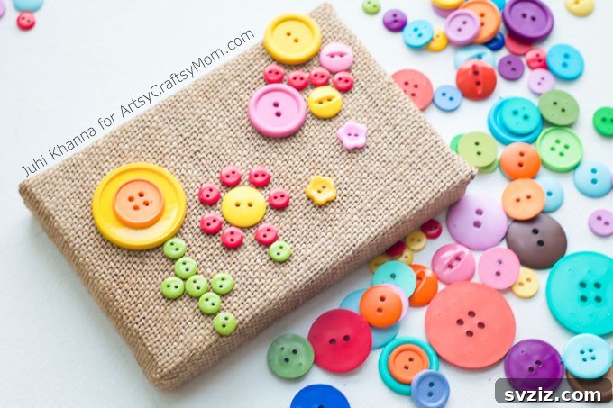 Wall Art with Burlap Buttons