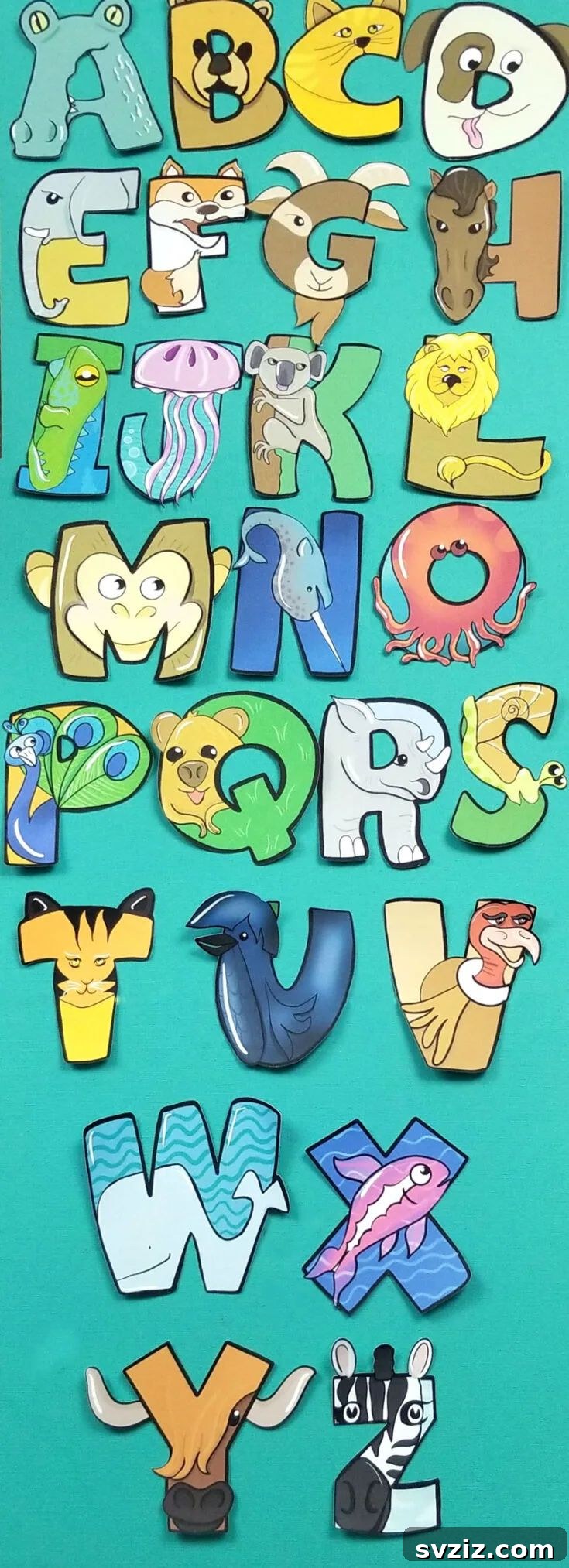 Colorful alphabet puppets on jumbo craft sticks, a fun and interactive way to teach ABCs to kids.